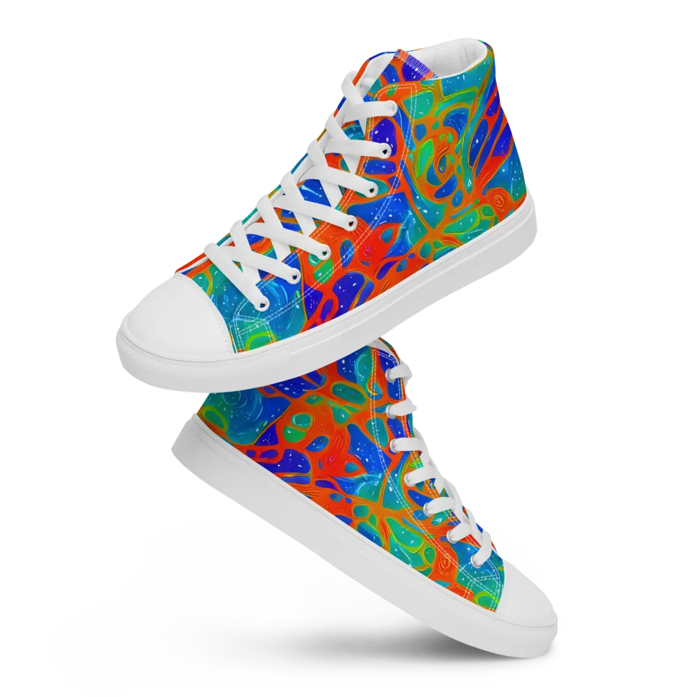 Radiant Cells on Men's High Top Canvas Shoes — Front