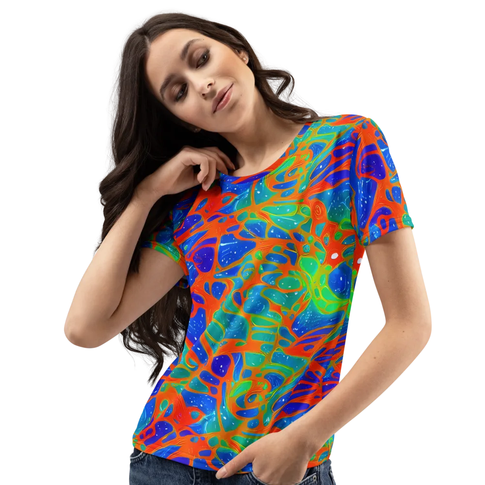 Radiant Cells on Women's Crew Neck T-Shirt — Left Front