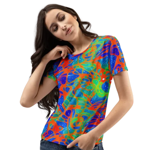Radiant Cells on a Women's Crew Neck T-Shirt