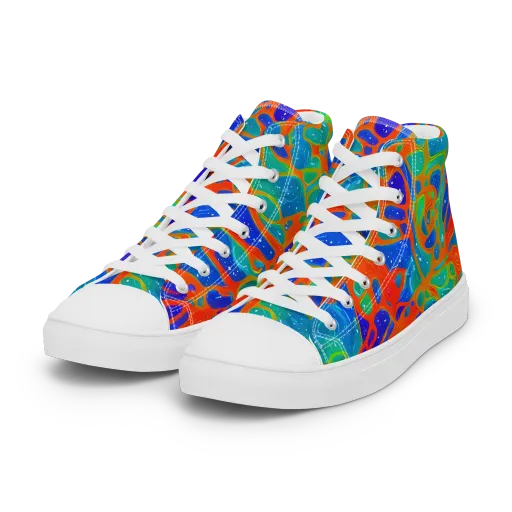 Radiant Cells on a Women's High Top Canvas Shoes