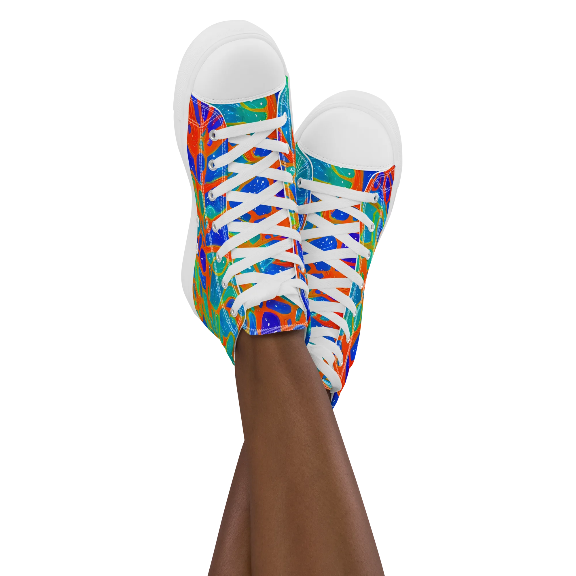 Radiant Cells on Women's High Top Canvas Shoes — Front