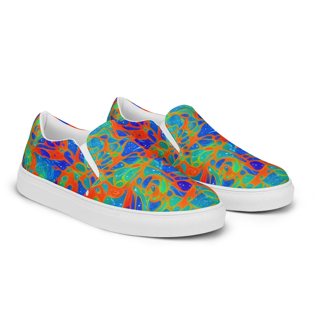 Radiant Cells on Men's Slip-On Canvas Shoes — Right Front