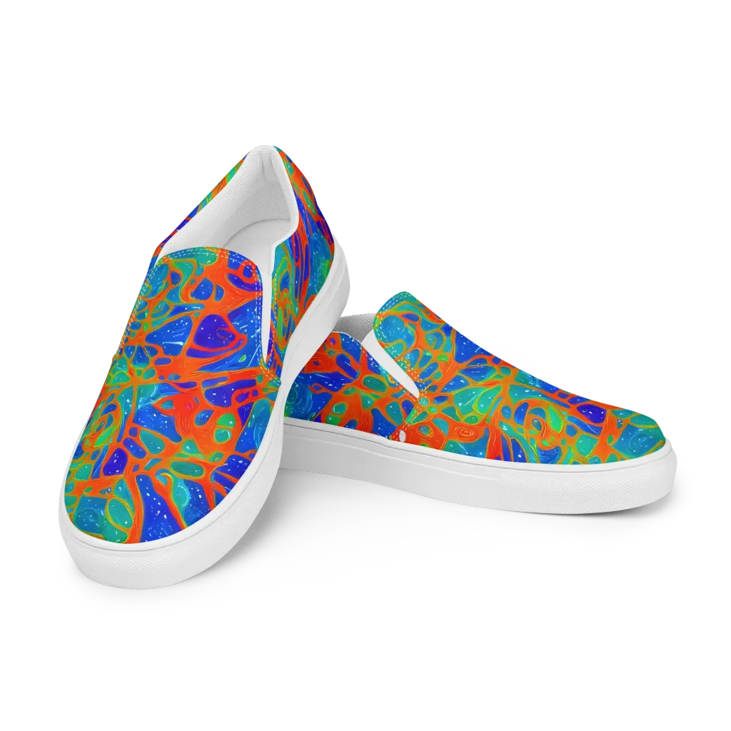 Radiant Cells on Men's Slip-On Canvas Shoes — Left Front