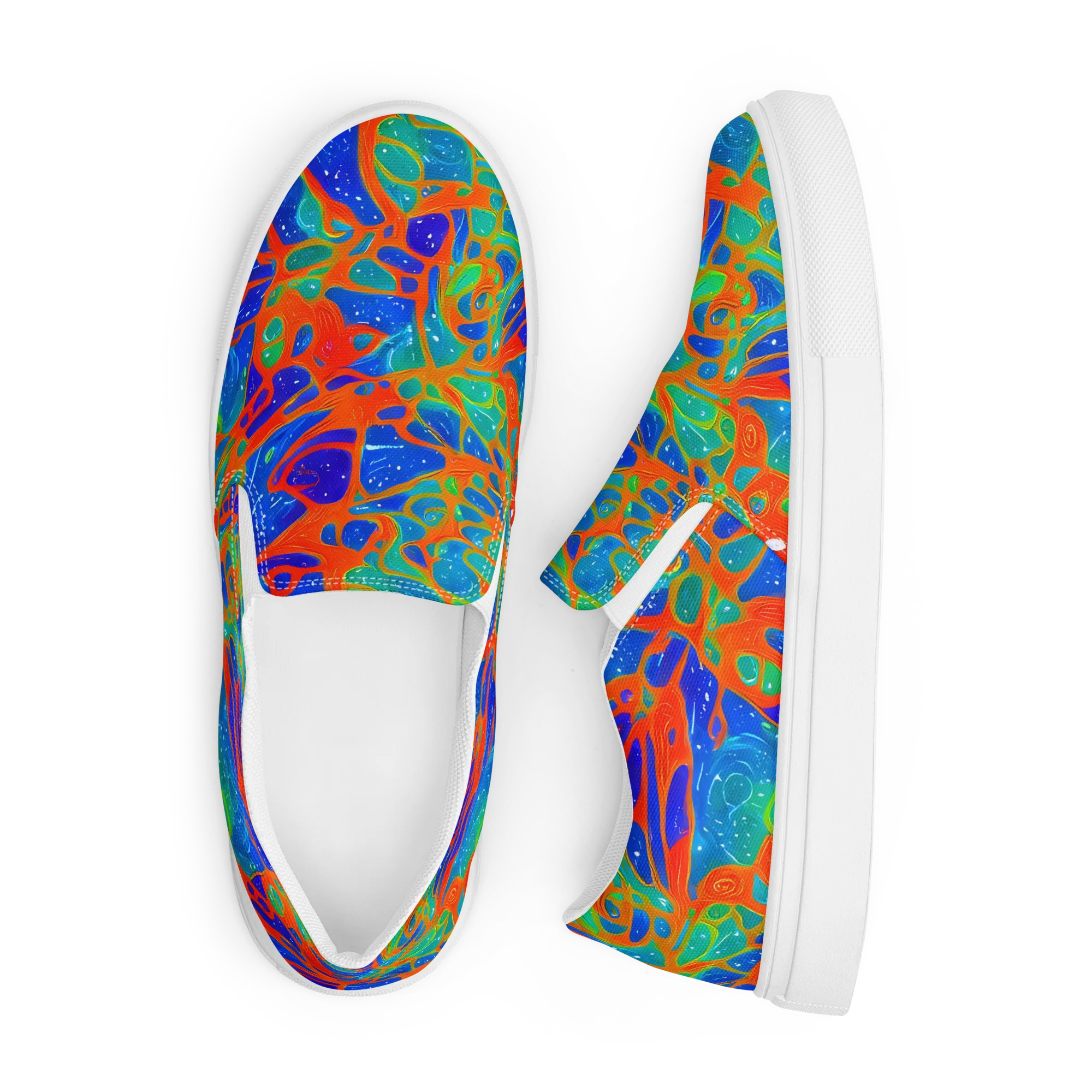 Radiant Cells on Men's Slip-On Canvas Shoes — Front