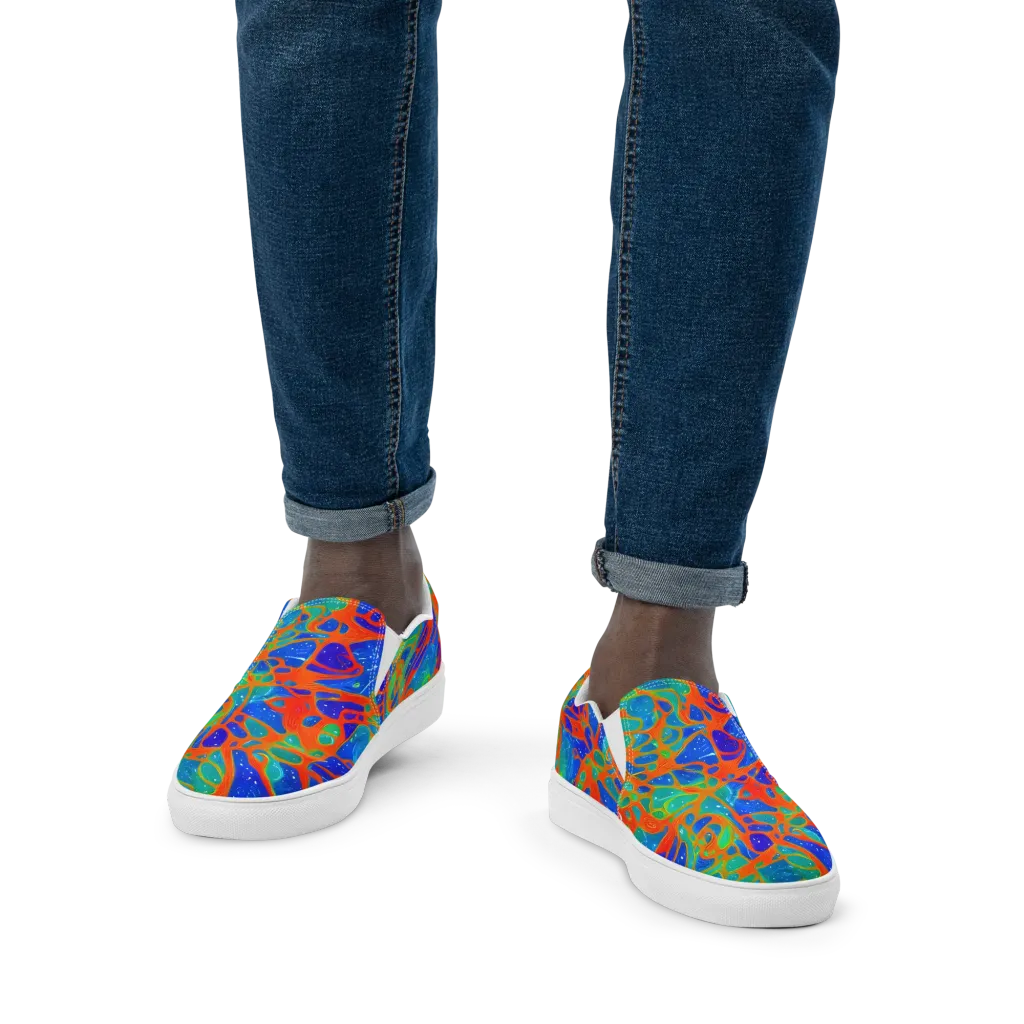 Radiant Cells on Men's Slip-On Canvas Shoes — Front