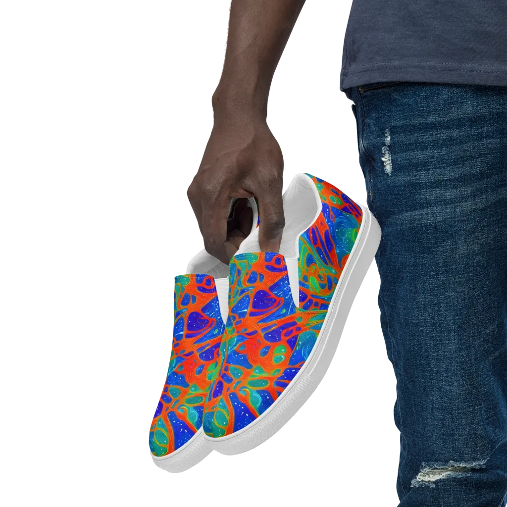 Radiant Cells on Men's Slip-On Canvas Shoes — Left Front