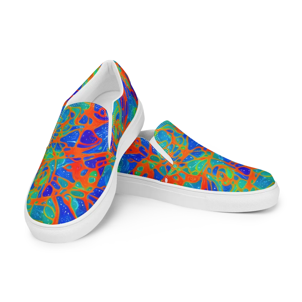 Radiant Cells on Women's Slip-On Canvas Shoes — Left Front