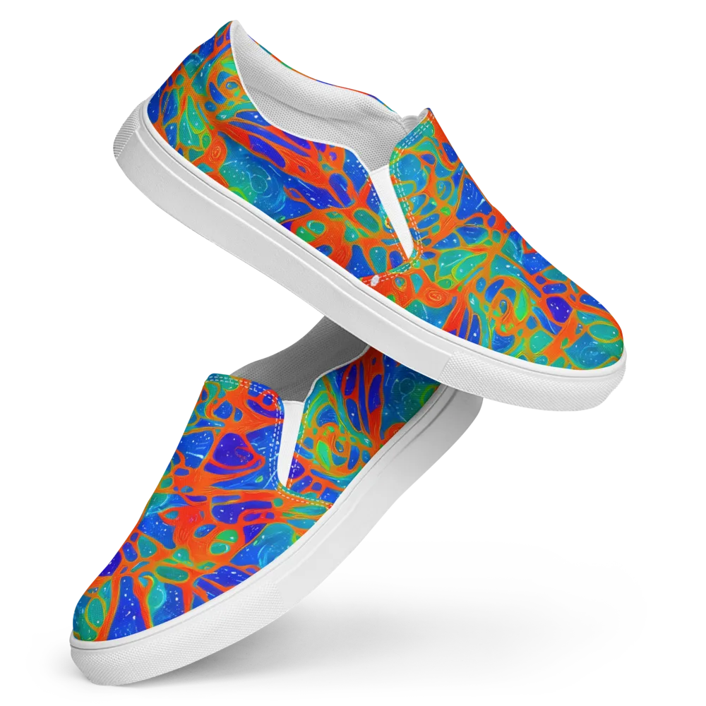 Radiant Cells on Women's Slip-On Canvas Shoes — Front