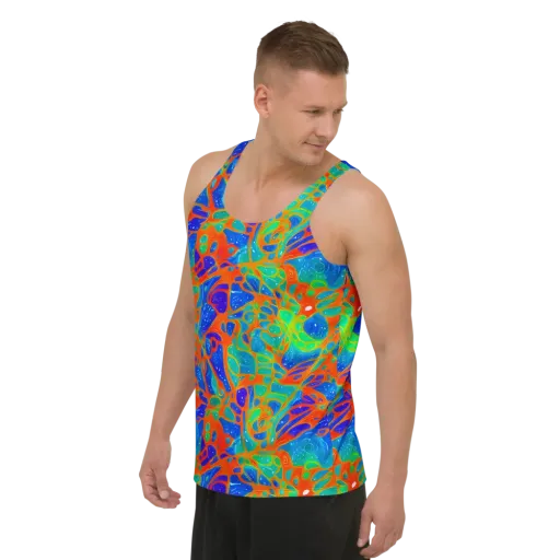 Radiant Cells on a Men's Tank Top