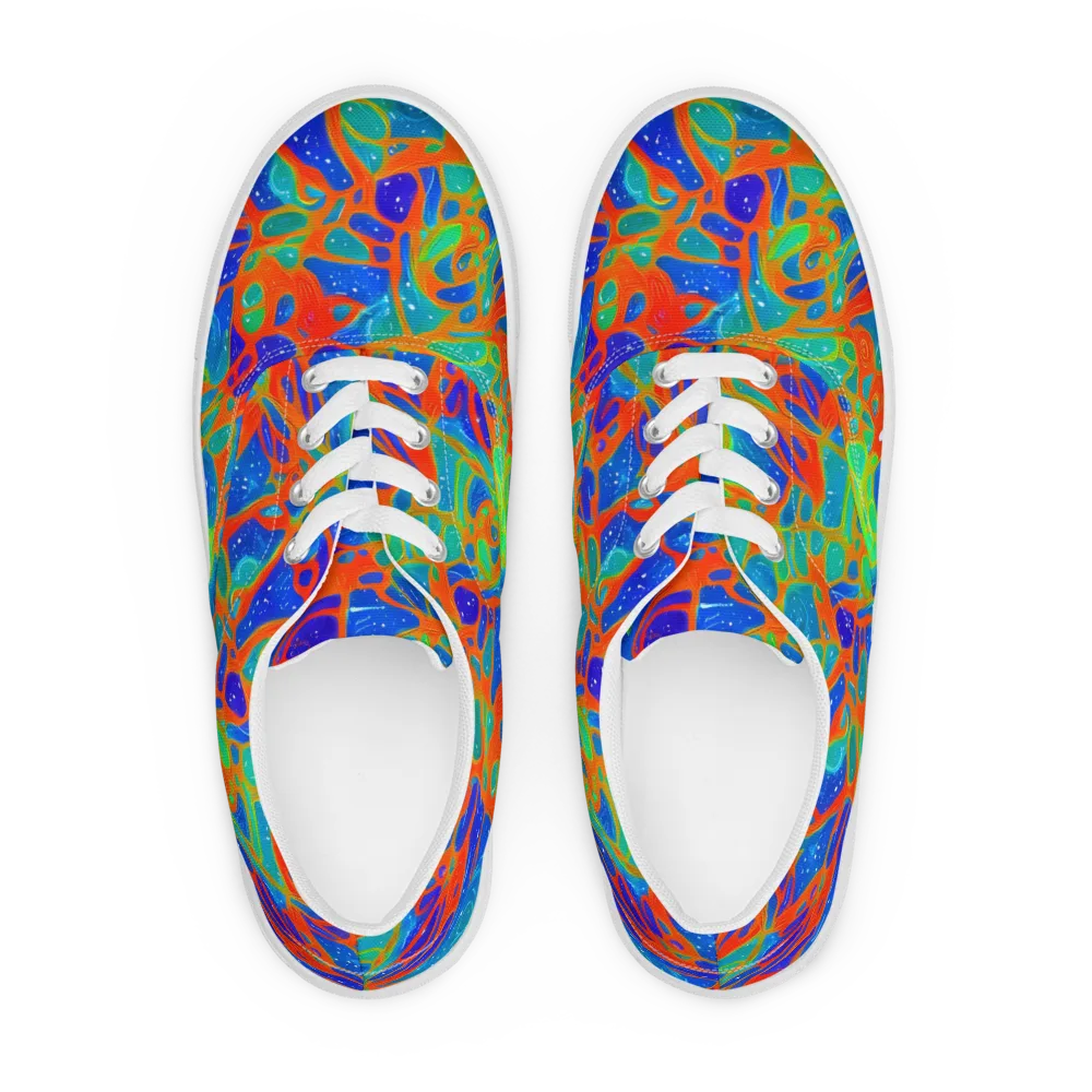 Radiant Cells on Men's Lace-Up Canvas Shoes — Front