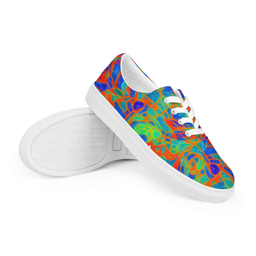 Radiant Cells on Men's Lace-Up Canvas Shoes — Right Front