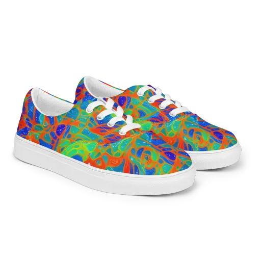 Radiant Cells on a Men's Lace-Up Canvas Shoes