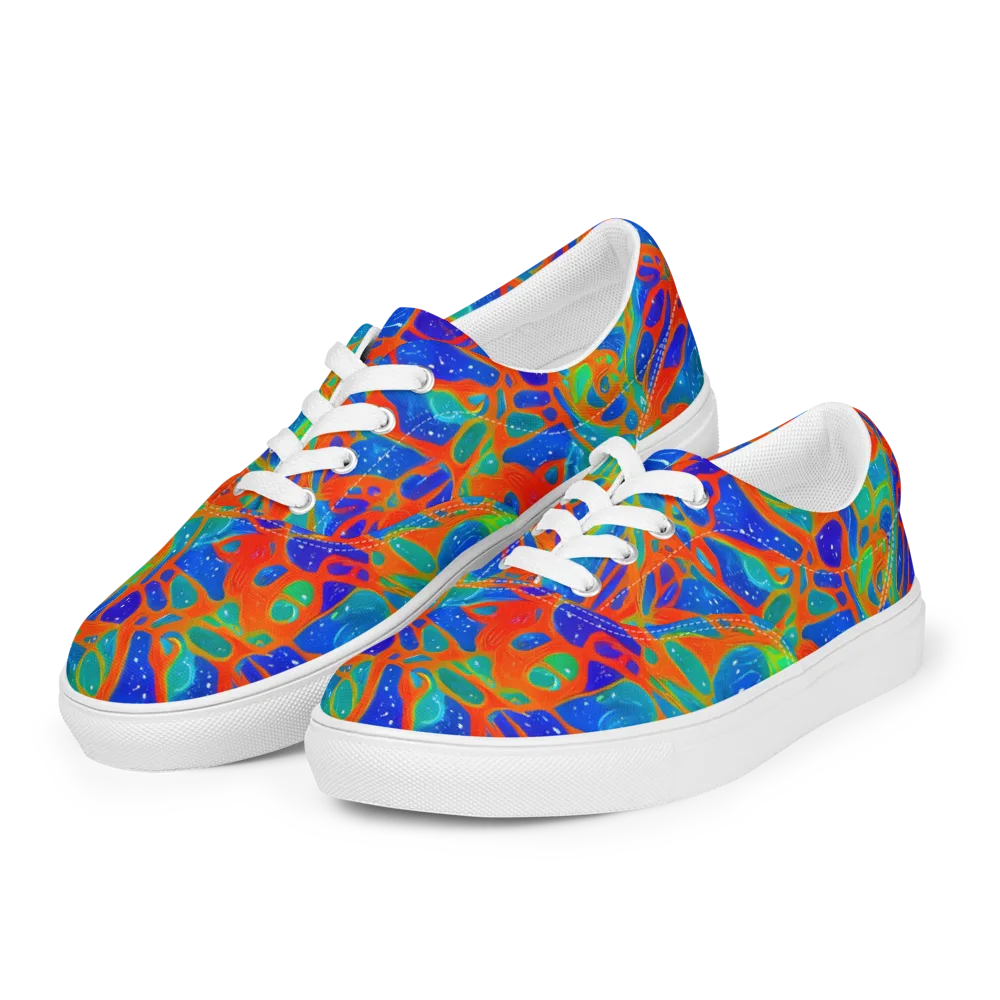 Radiant Cells on Men's Lace-Up Canvas Shoes — Left Front