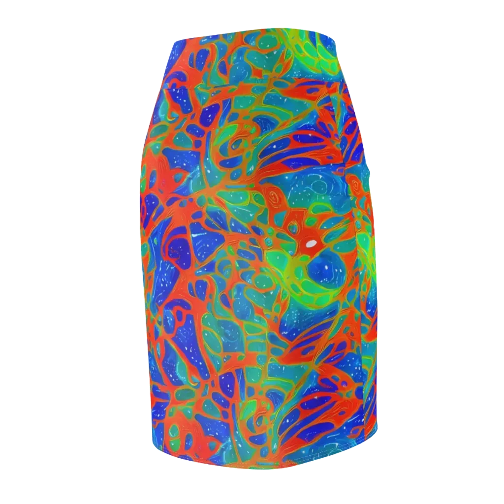 Radiant Cells on Pencil Skirt — Back Side