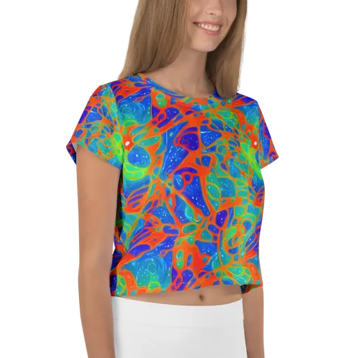 Radiant Cells on a Crop Tee
