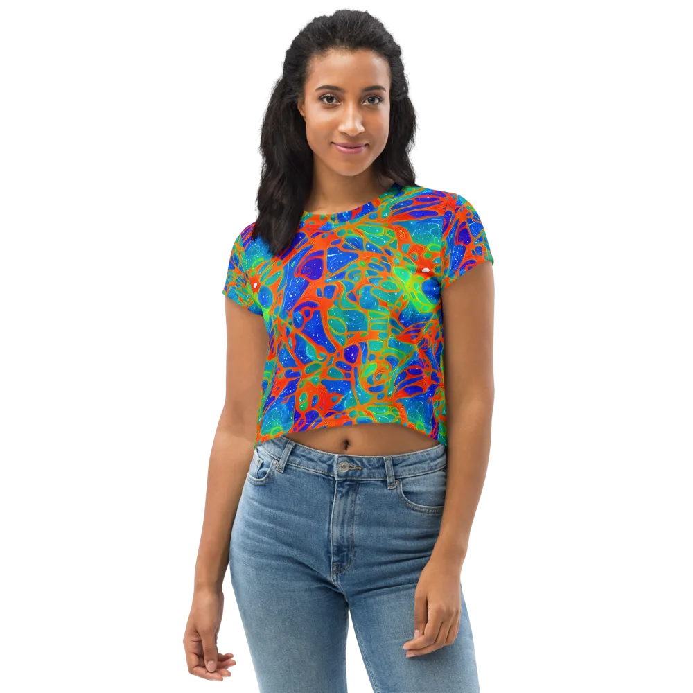 Radiant Cells on Crop Tee — Front