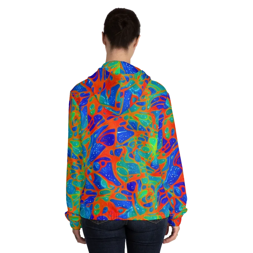 Radiant Cells on Women's Full-Zip Hoodie — Back On Person