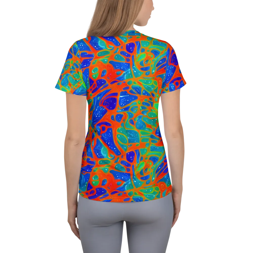 Radiant Cells on Women's Athletic T-Shirt — Back