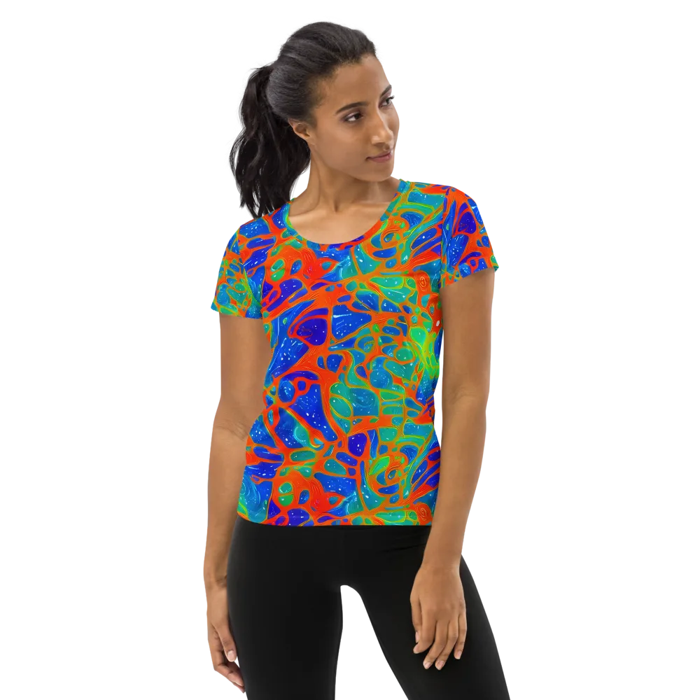 Radiant Cells on Women's Athletic T-Shirt — Front