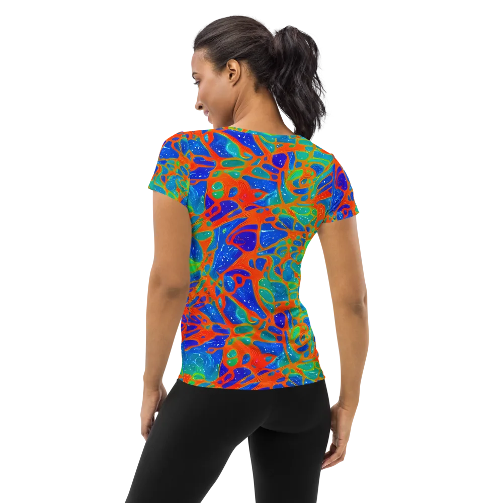 Radiant Cells on Women's Athletic T-Shirt — Back
