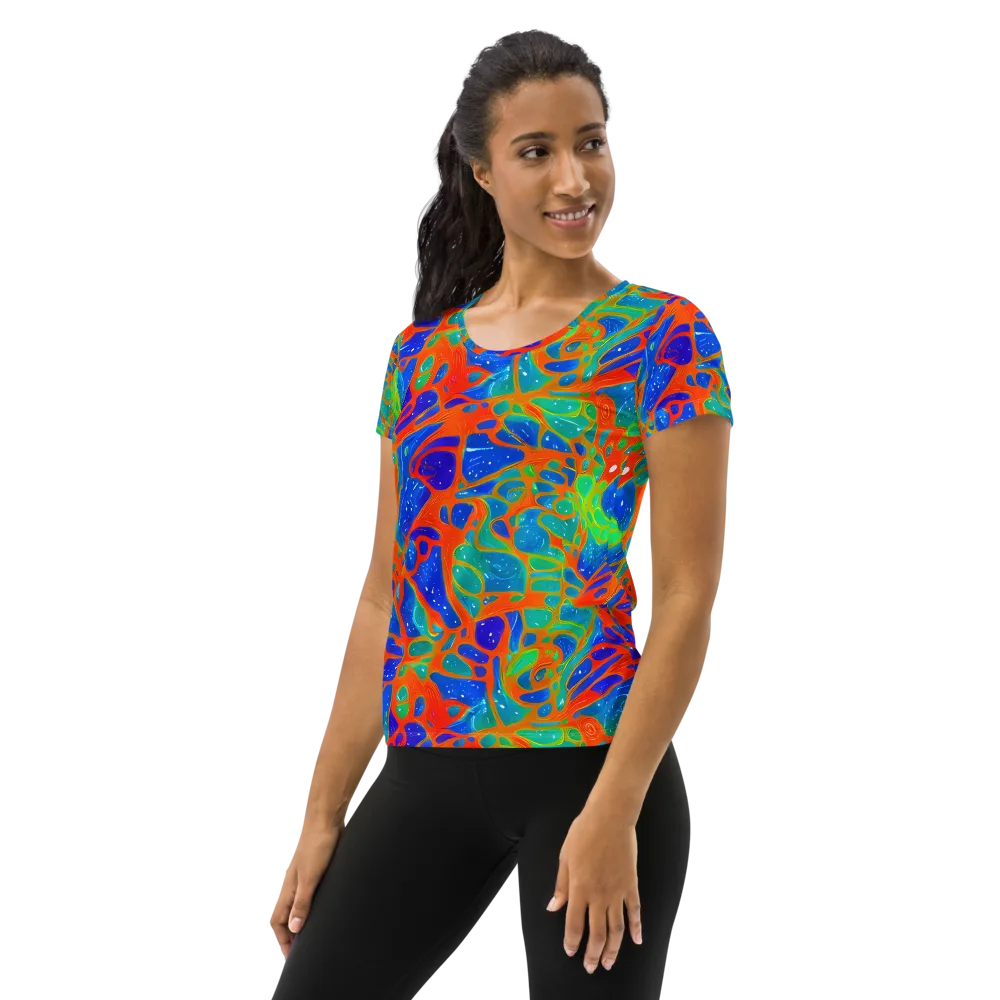 Radiant Cells on Women's Athletic T-Shirt — Left