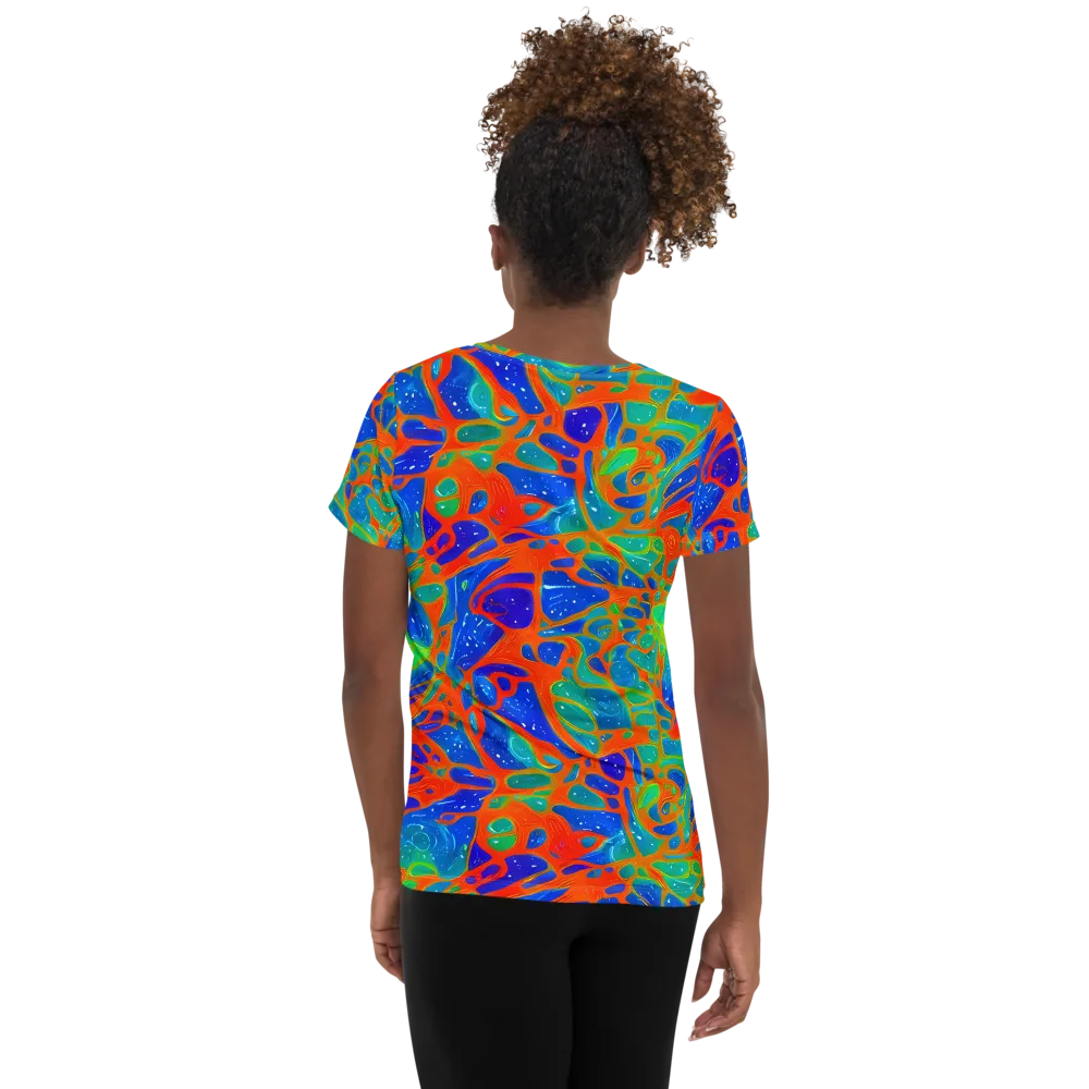 Radiant Cells on Women's Athletic T-Shirt — Back