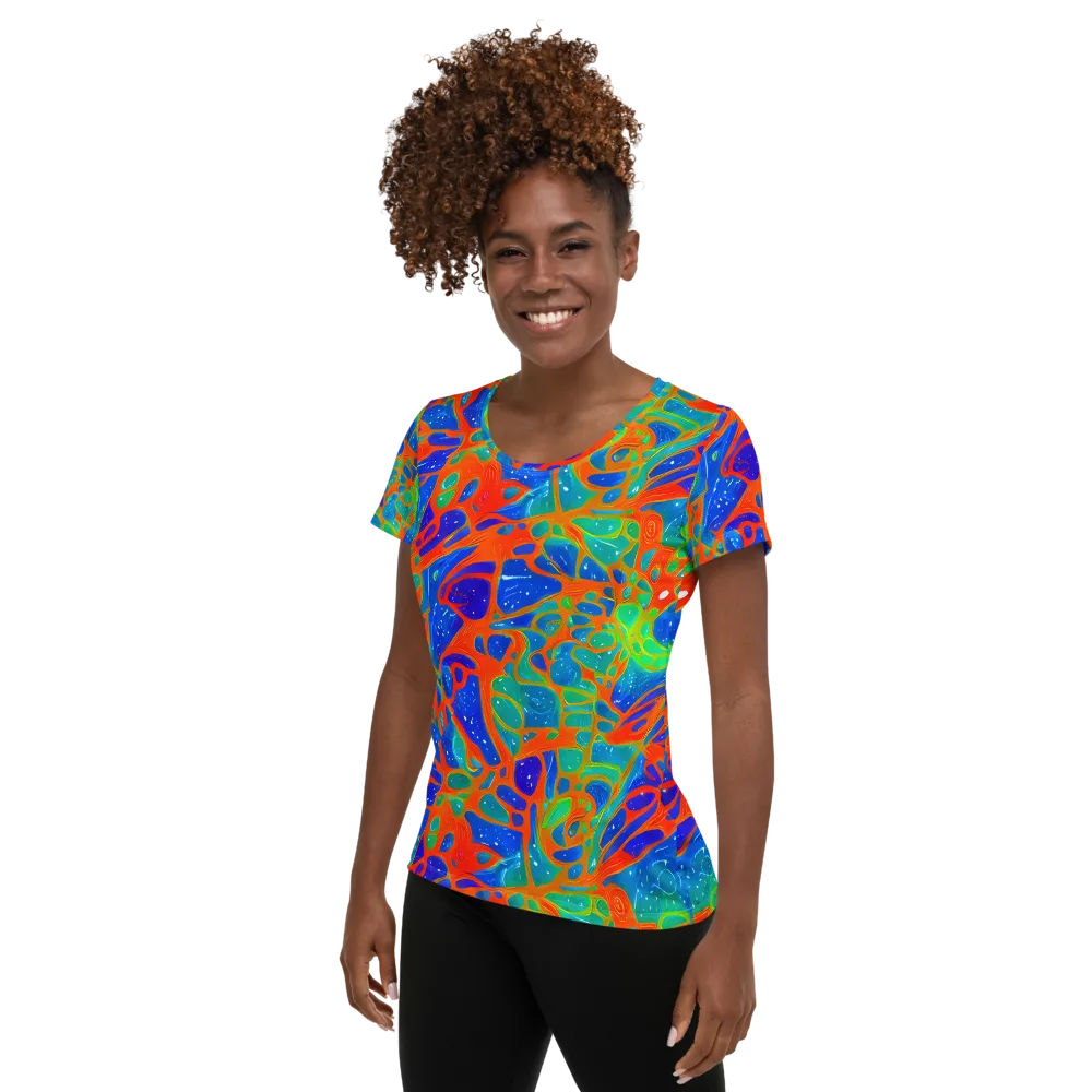 Radiant Cells on Women's Athletic T-Shirt — Left