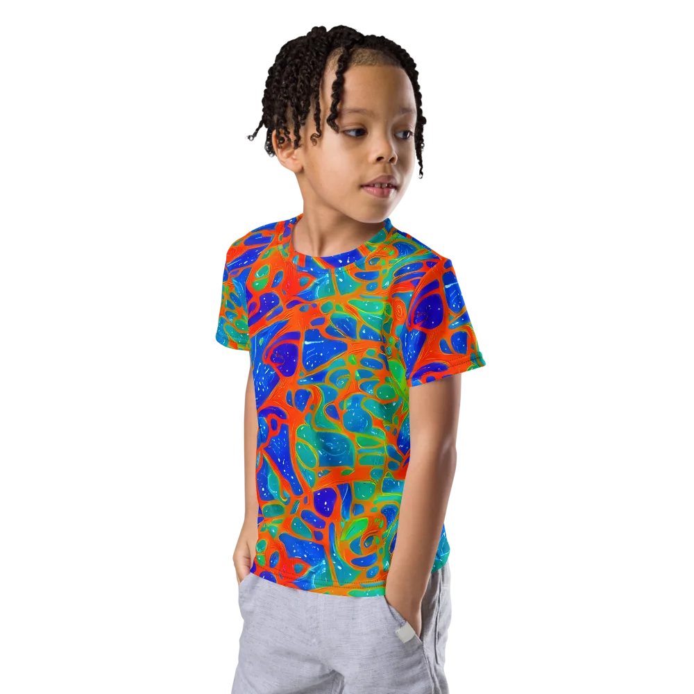 Radiant Cells on Kids Crew Neck T-Shirt — Left Front