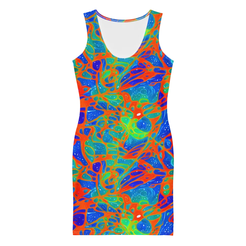 Radiant Cells on Bodycon Dress — Front