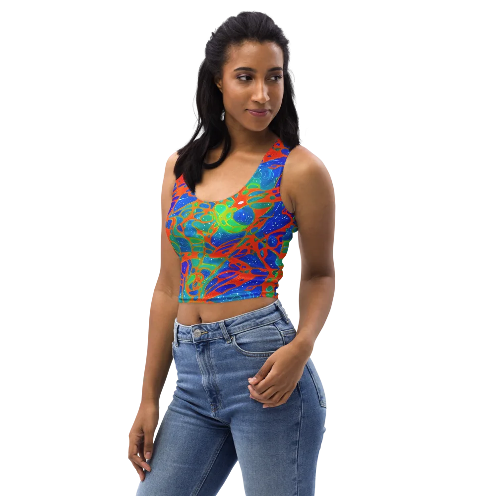 Radiant Cells on Crop Top — Left Front