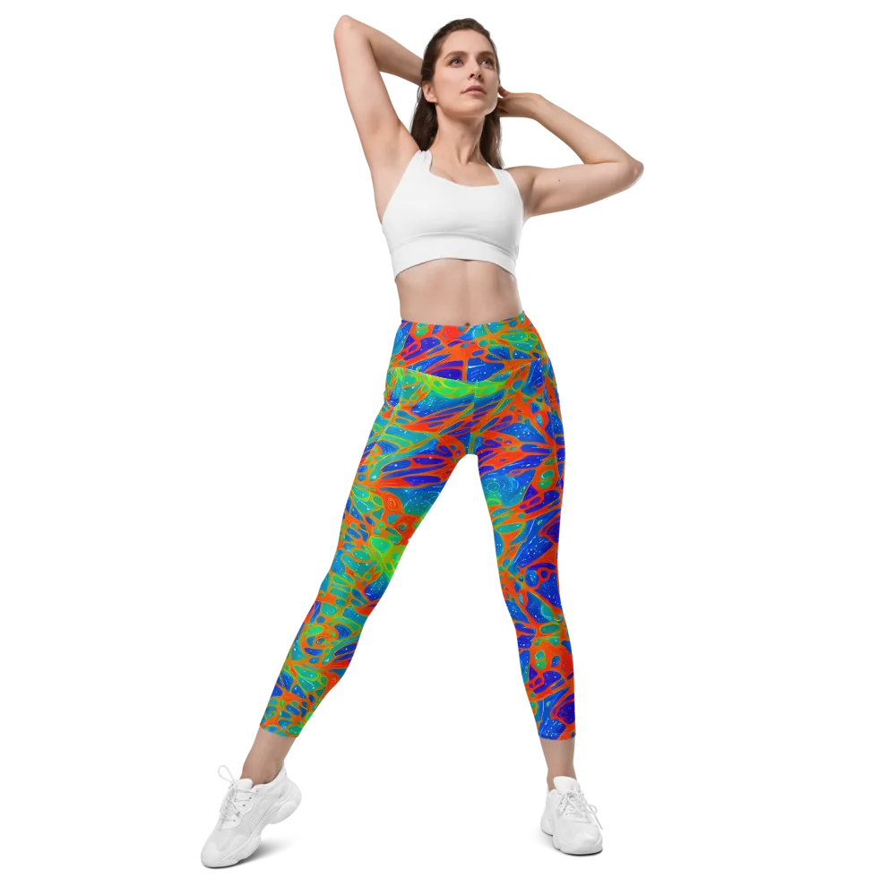 Radiant Cells on Leggings with Pockets — Front