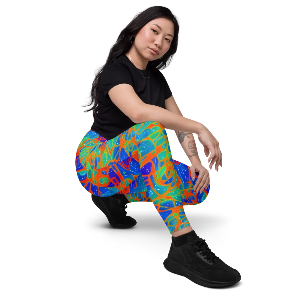 Radiant Cells on Leggings with Pockets — Right Front