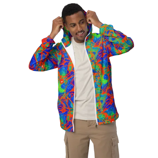 Radiant Cells on a Men's Windbreaker
