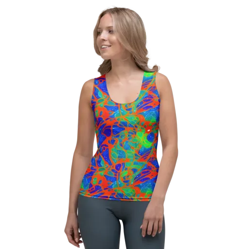 Radiant Cells on a Women's Tank Top