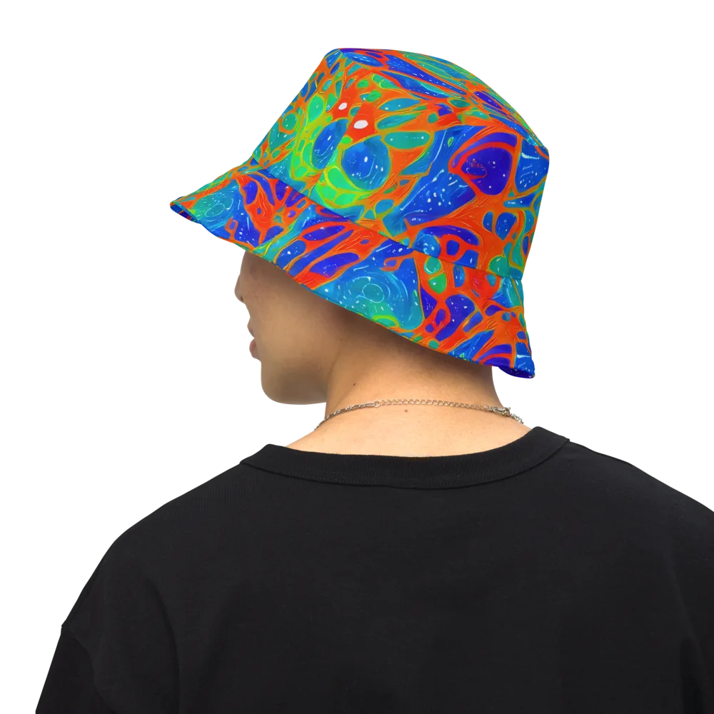 Radiant Cells on Reversible Bucket Hat — Back Inside