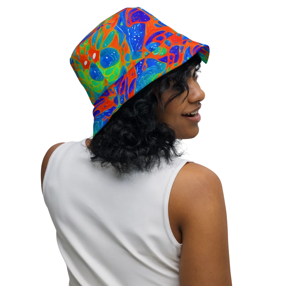 Radiant Cells on Reversible Bucket Hat — Right Outside