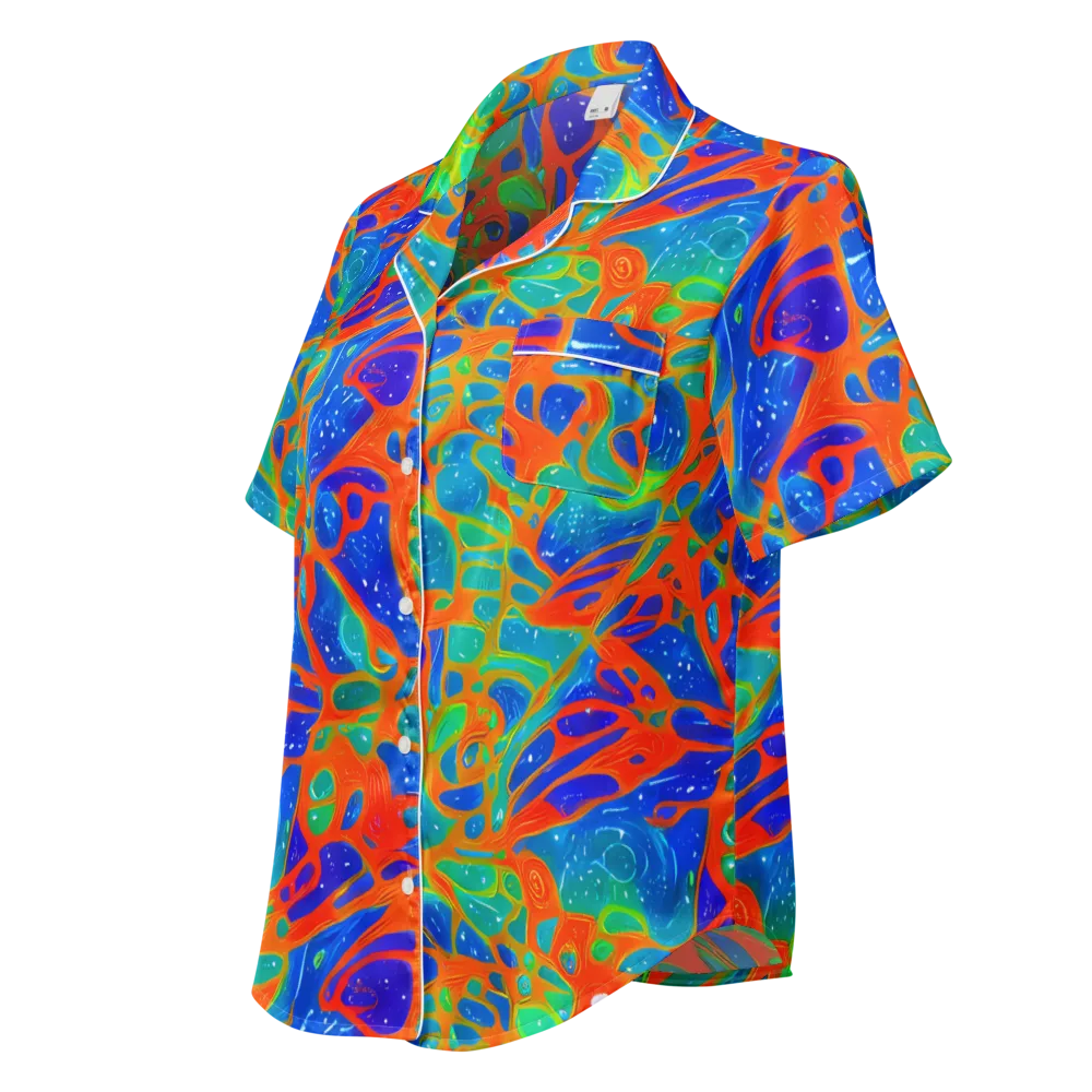 Radiant Cells on Women's Short Sleeve Pajama Top — Left Front