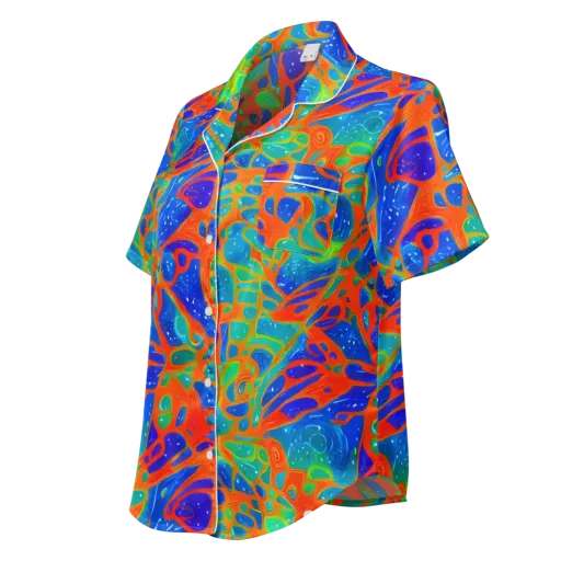Radiant Cells on a Women's Short Sleeve Pajama Top