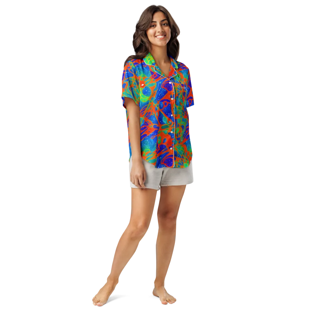 Radiant Cells on Women's Short Sleeve Pajama Top — Front