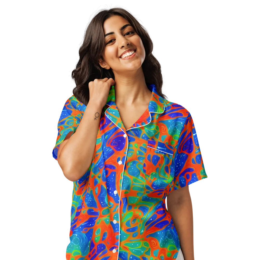Radiant Cells on Women's Short Sleeve Pajama Top — Front