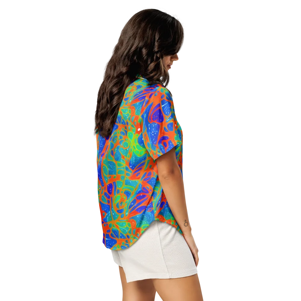 Radiant Cells on Women's Short Sleeve Pajama Top — Right Back