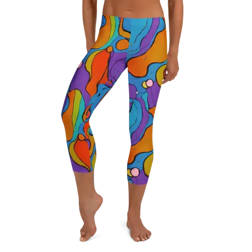 Kaleidoscope Bloom on a Capri Leggings