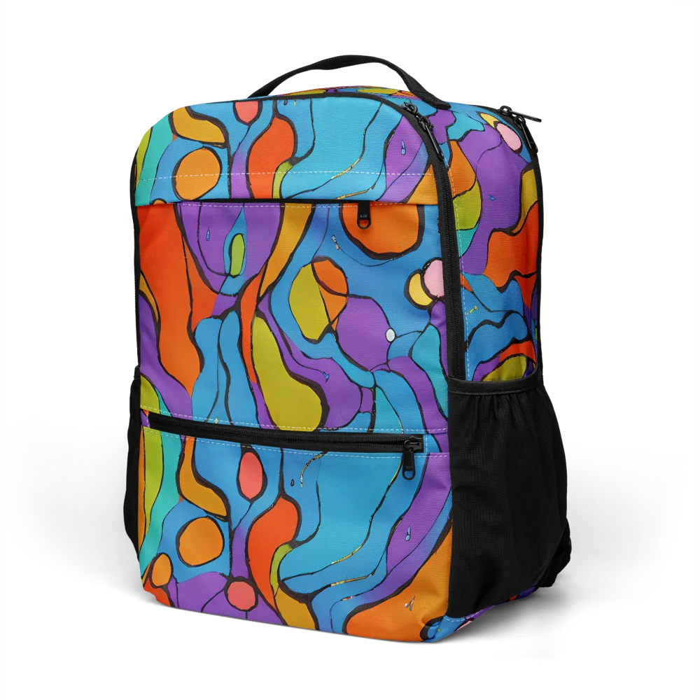 Kaleidoscope Bloom on Utility Backpack — Left Front