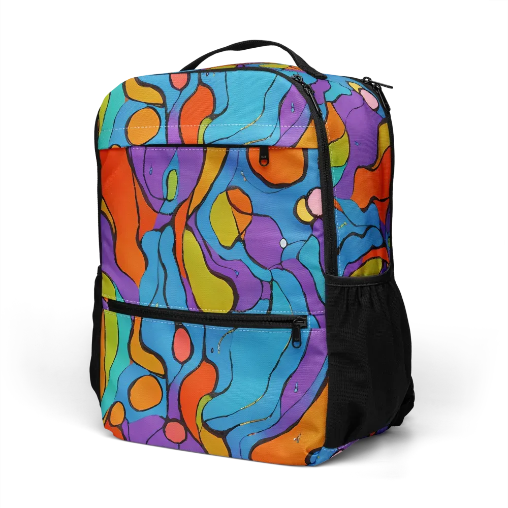 Kaleidoscope Bloom on Utility Backpack — Left Front