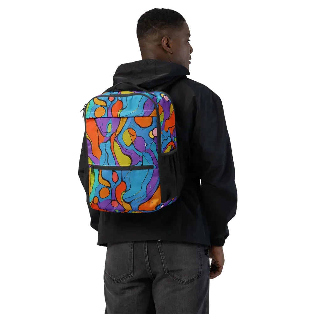 Kaleidoscope Bloom on Utility Backpack — Back