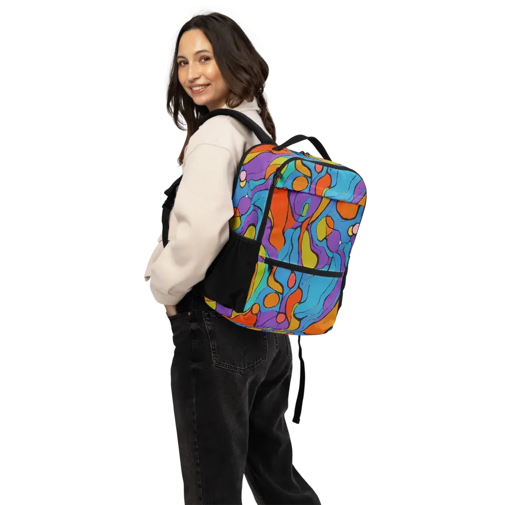 Kaleidoscope Bloom on Utility Backpack — Back