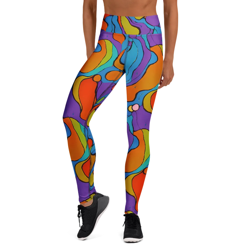 Kaleidoscope Bloom on Yoga Leggings — Front