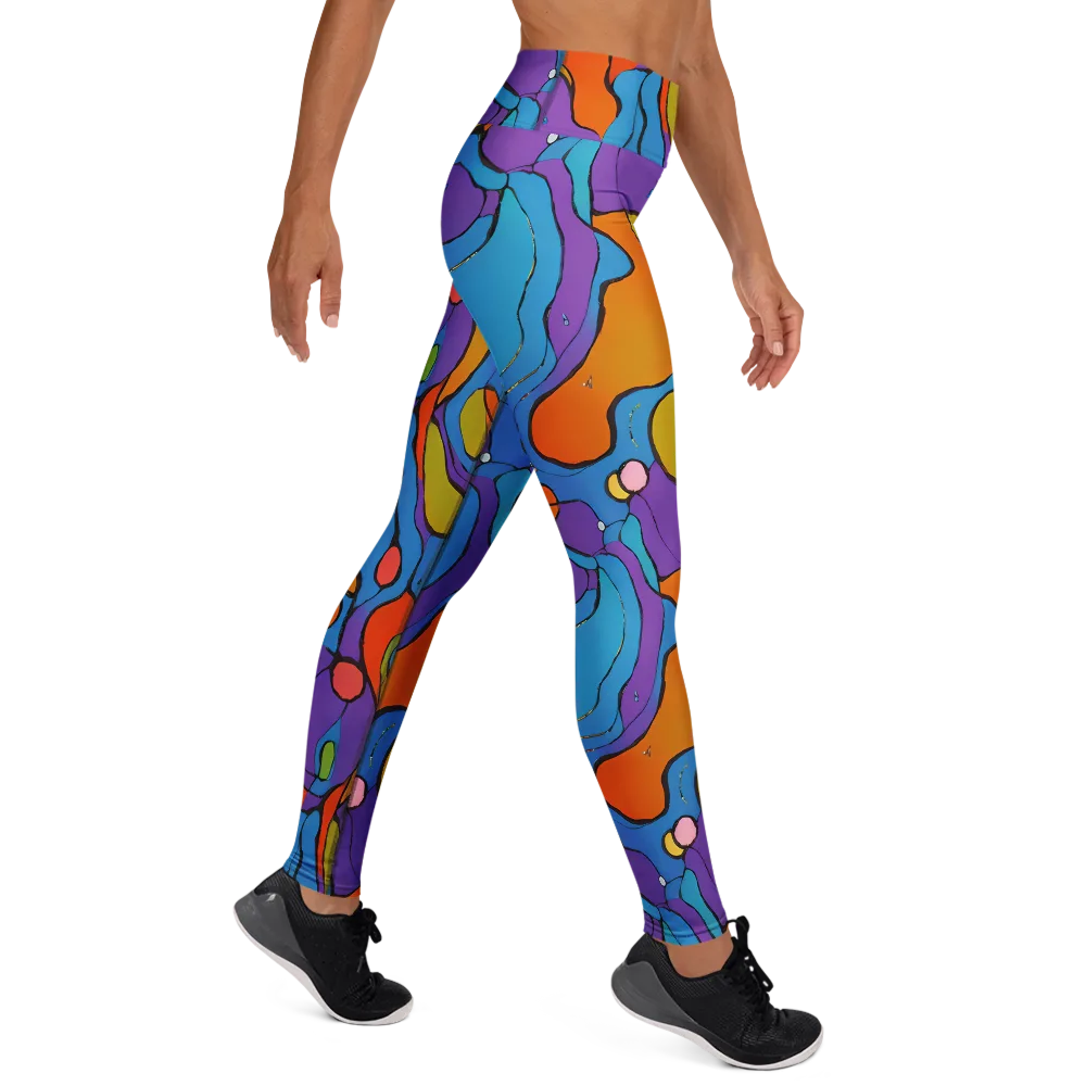 Kaleidoscope Bloom on Yoga Leggings — Right