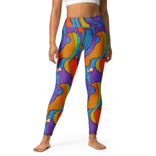 Kaleidoscope Bloom on a Yoga Leggings