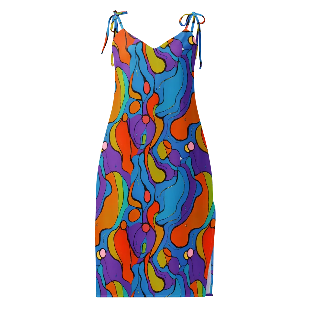 Kaleidoscope Bloom on Slip Dress — Front
